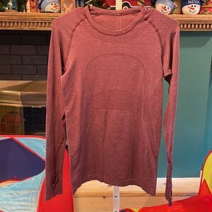Lululemon Swiftly Tech Long Sleeve Crew Sz 6 Heathered Rosewood 629
